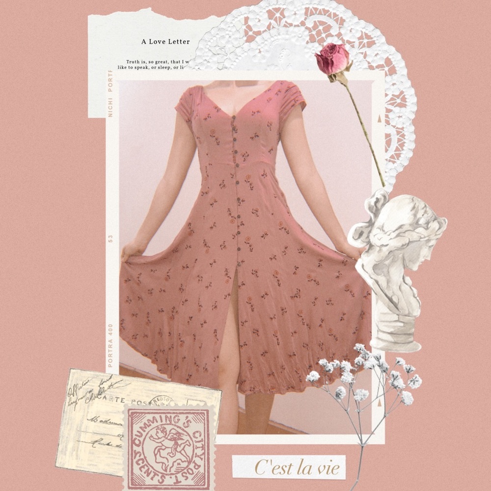 Urban Outfitters Floral Button-Down Midi Dress